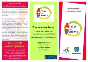 dépliant atelier des parents